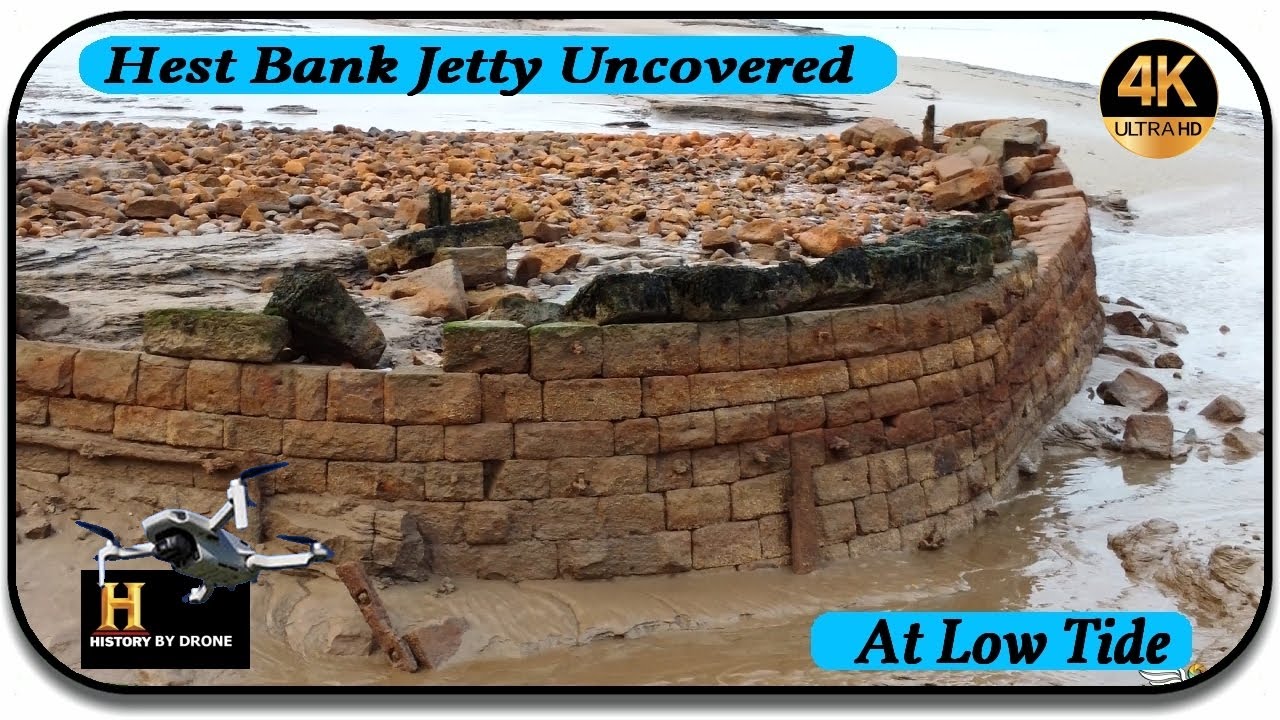 🦞Low tide (A Closer Look) Hest Bank Jetty after 150 years buried in Morecambe Bay (in 4k UHD)🦐