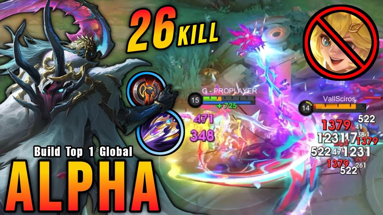 26 Kills!! Alpha Legend Skin Monster Carry!! - Build Top 1 Global Alpha ~ MLBB