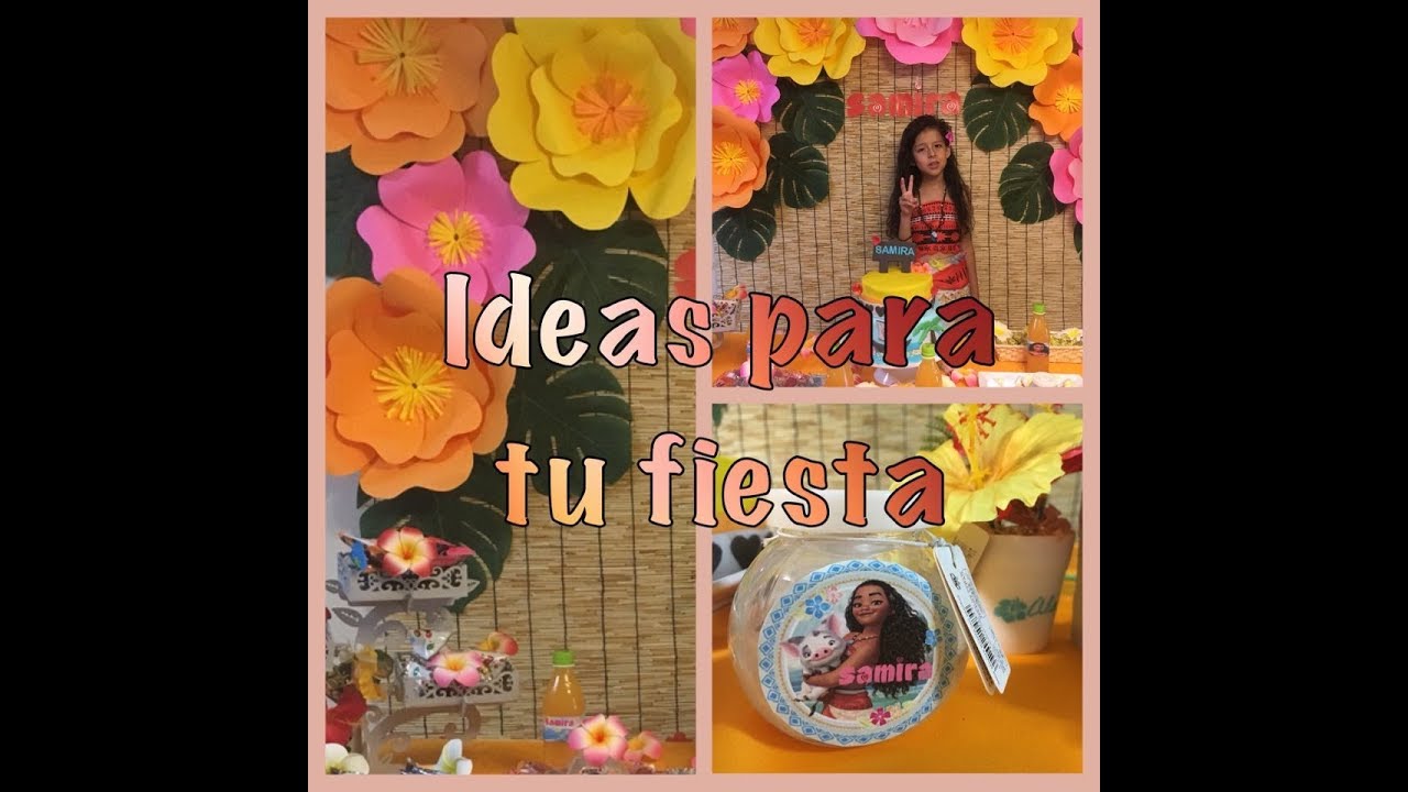 Flor de papel !! Decoración  de Moana fácil y económico Flores Botellitas y recuerdo