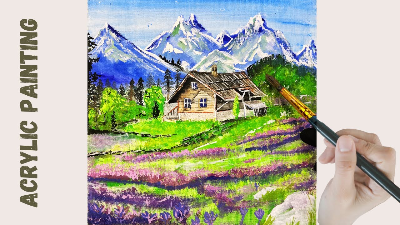 Acrylic Painting | Landscape #acrylicpainting #acrylmalerei #paintingtechniques