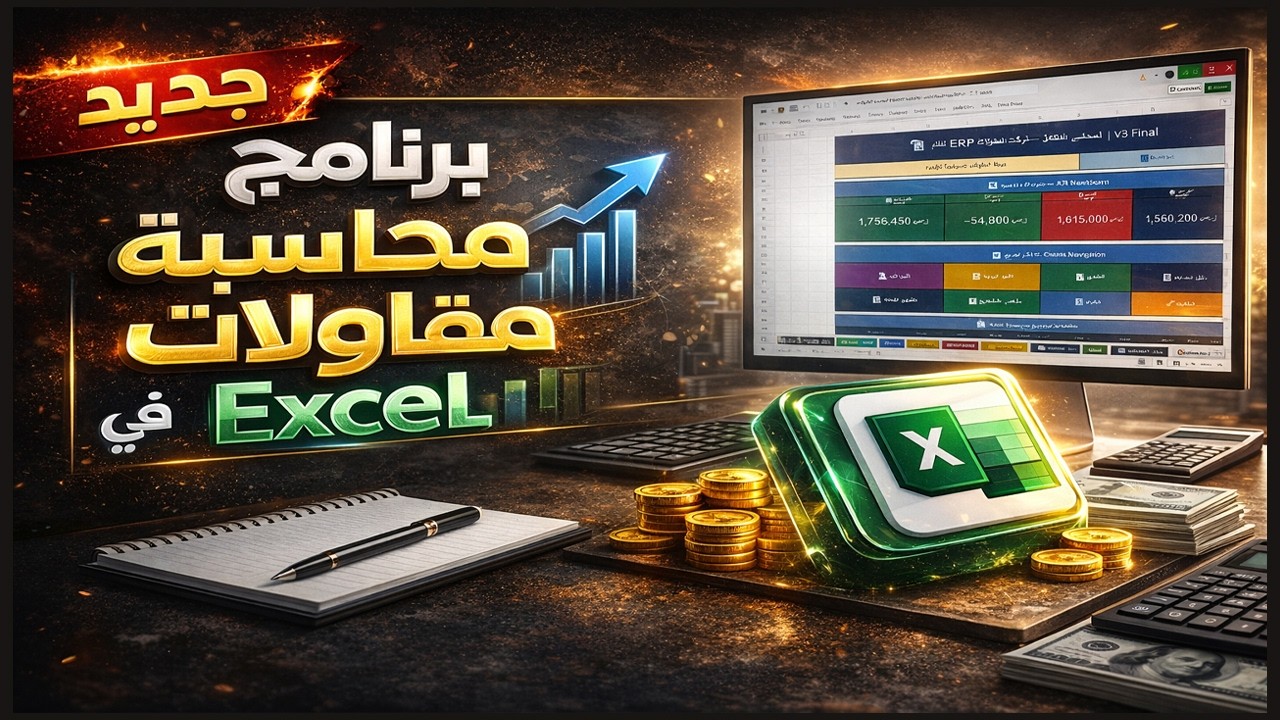 برنامج محاسبة شركات المقاولات مجاناً على Excel | بديل SAP نظام ERP كامل