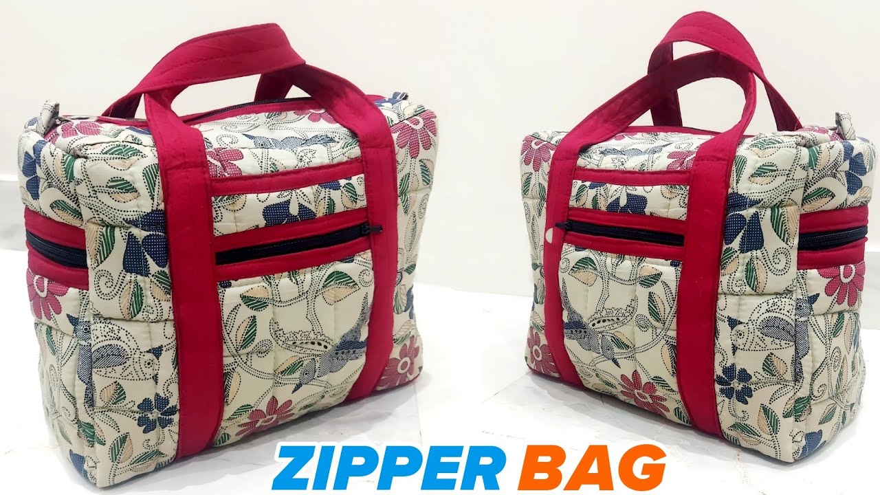इस तरह से घर पर बनाये 4 चेन वाला बैग / Handbag cutring and stitching / indian thaila / Sabzi Bag