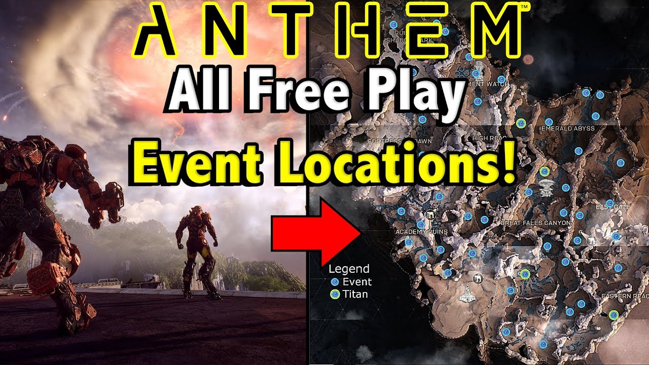 ALL WORLD EVENT LOCATIONS SHOWN ON MAP IN FREEPLAY MODE FOR ANTHEM!! || ANTHEM!