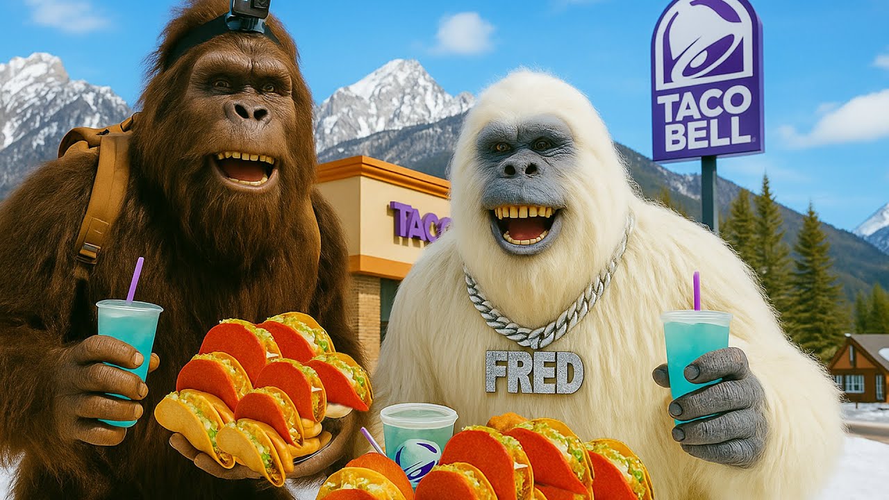 TACO BELL Mukbang с Бигфутом и Йети
