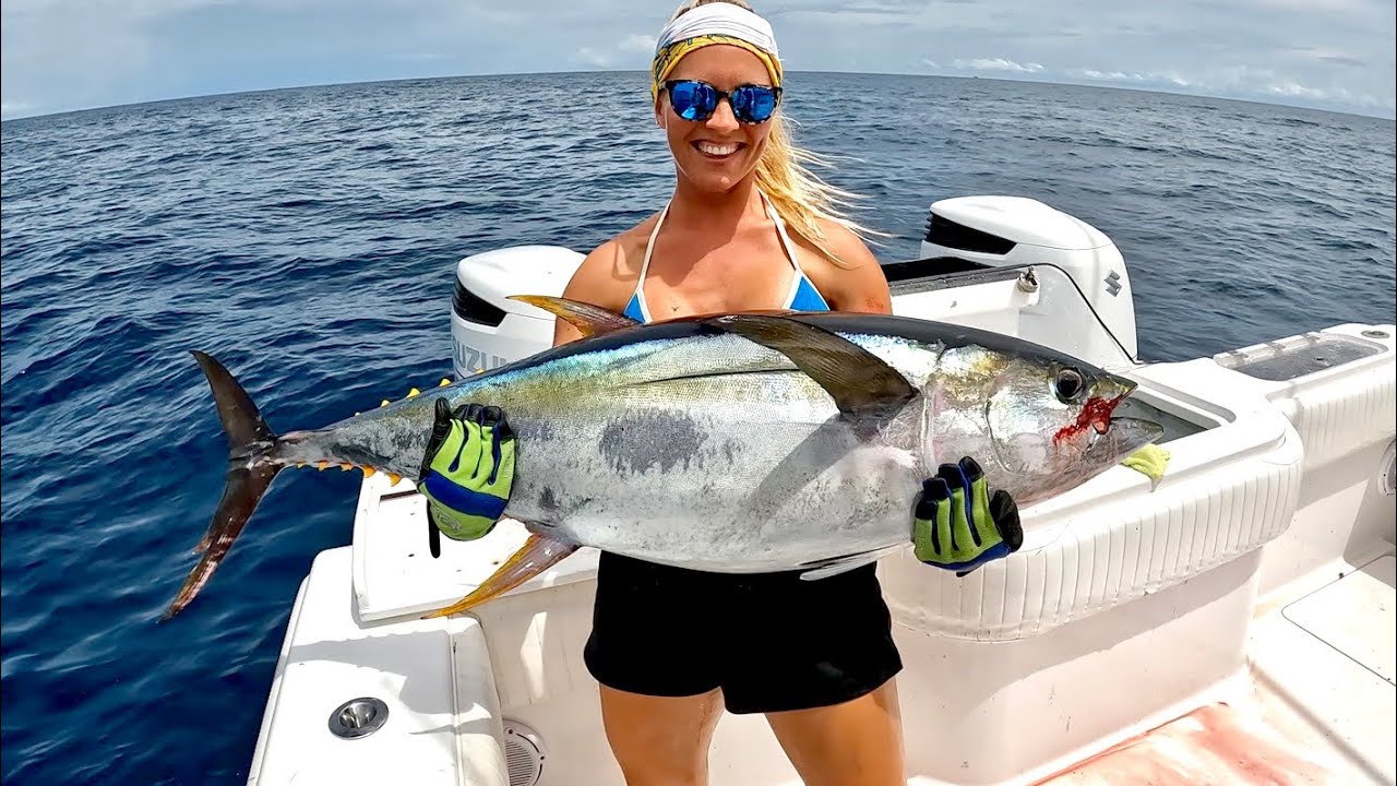 Шарики для ловли наживки Crazy Bait Balls и большой желтоперый тунец на поверхностных приманках (...