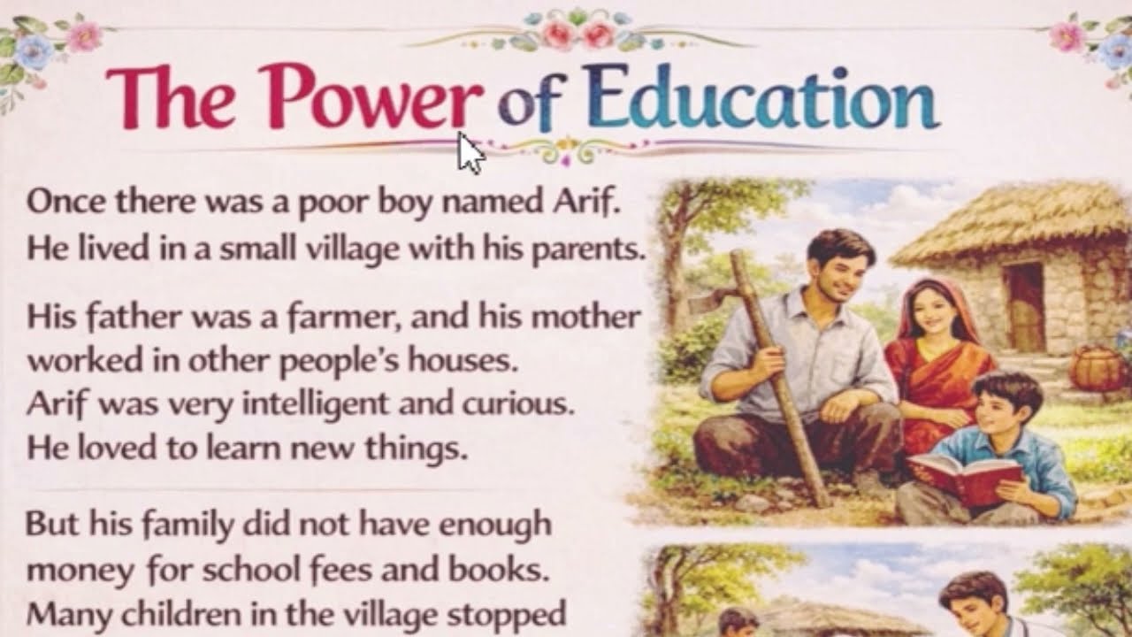 The power Of Education  | How to read English  | English reading practice | English learning ||