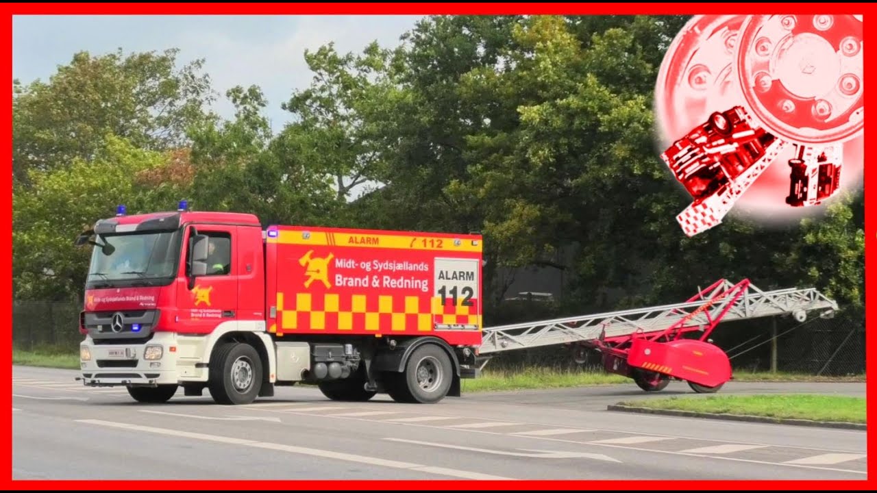 HASLEV (M7+TS2+V2+PÅHÆNGSSTIGE) ABA. midt og sydjsællands brand & redning brandbil i udrykning