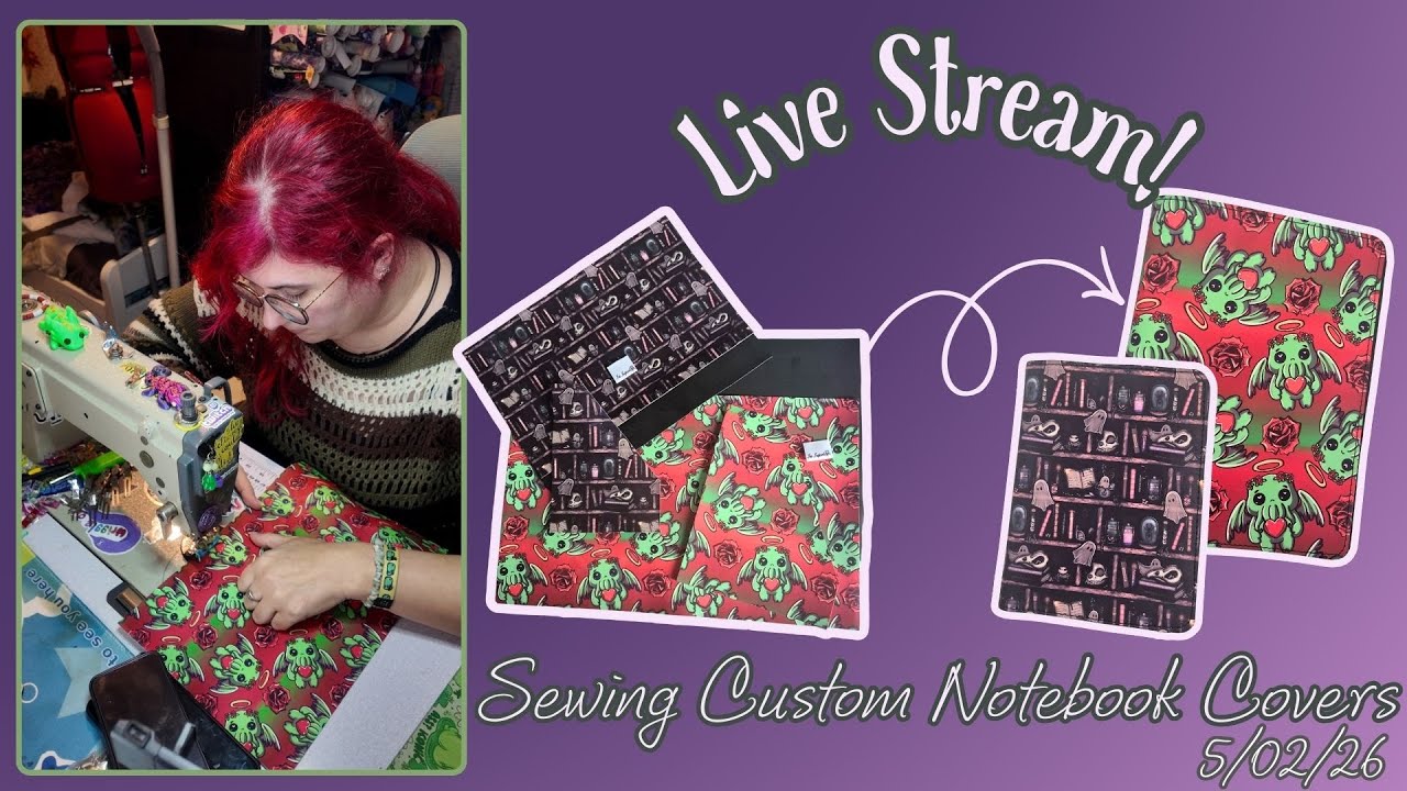 Sewing up Note pad covers for a custom order