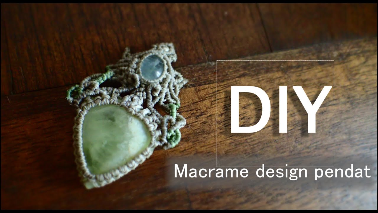 【DIY】～Part 2~How to make macrame two stone design pendant. 2個の石を繋ぐデザインマクラメペンダントの作り方。