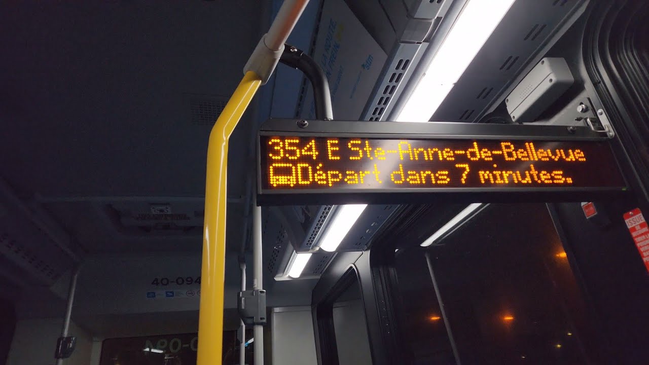 First video filmed in 2024: riding the entire STM 354 night bus route from Sainte-Anne-de-Bellevue 🌃