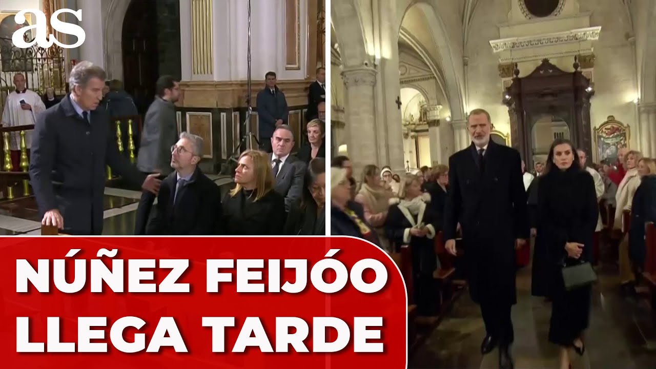¡FEIJOO LLEGA TARDE, MÁS QUE LOS REYES, AL FUNERAL DE LA DANA! | Catedral Valencia