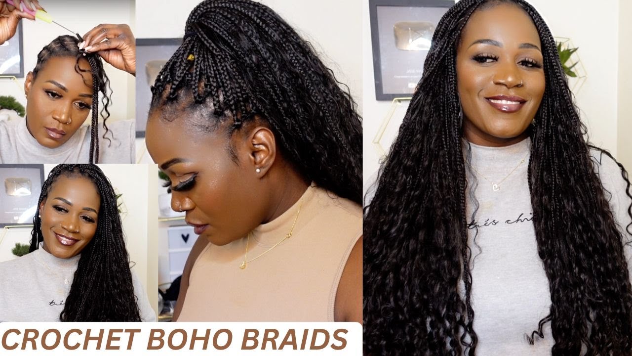 BRAIDS HACK! The Easiest Crochet Boho Box Braids Tutorial w/ Human Hair in Under 1 Hours | ft YGWIGS