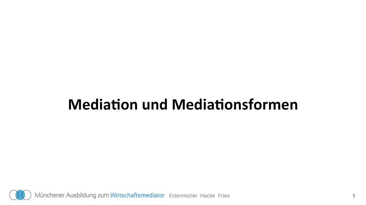 Mediation und Mediationsformen
