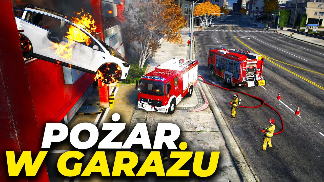 Polska Straż Pożarna - POŻAR GARAŻU PIĘTROWEGO🔥| GTA V