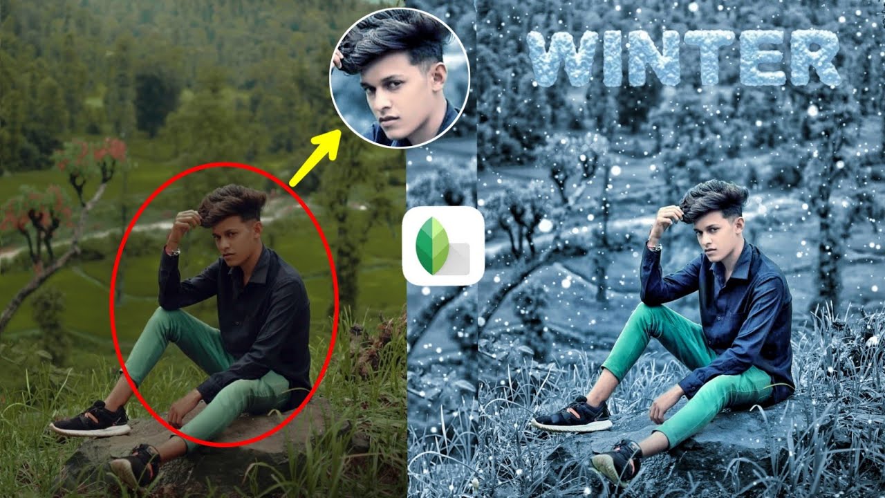 Winter Snowfall Photo Editing Snapseed Background Colour Change Editing Snapseed Photo Editing Trick