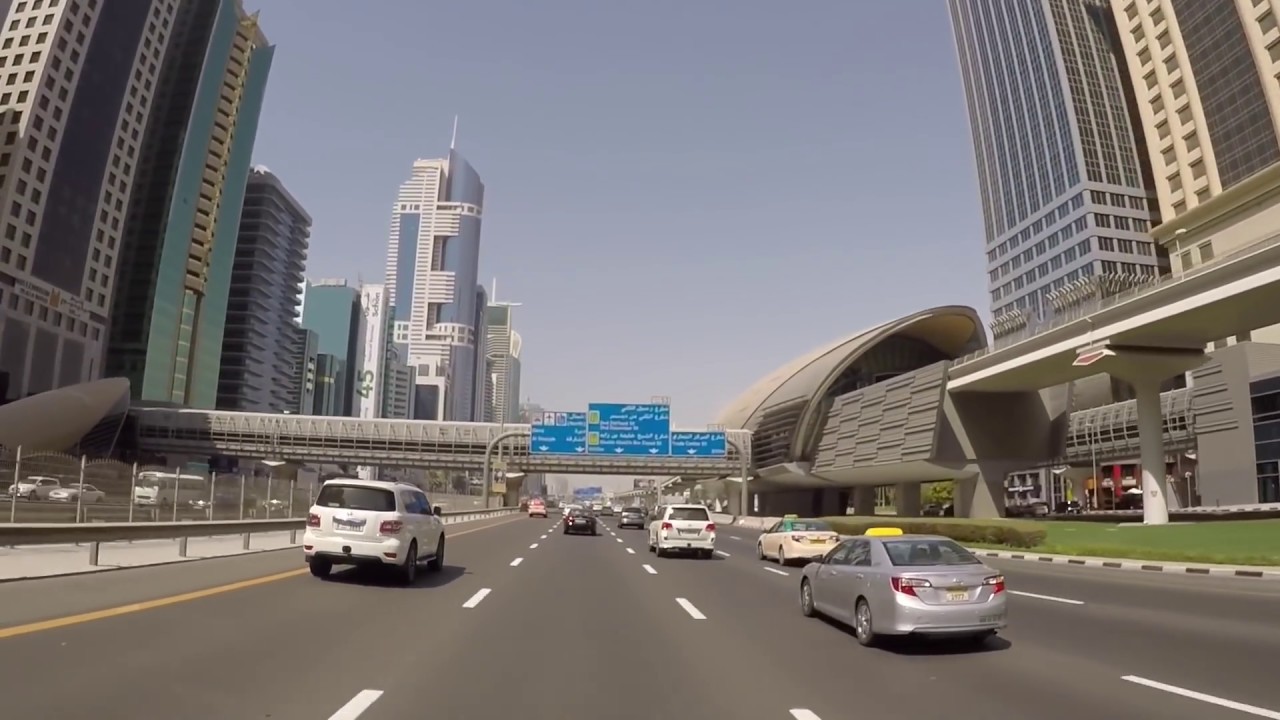 Dubai, UAE - Drive from Atlantis The Palm Jumeirah to WTC Roundabout - HD Quality