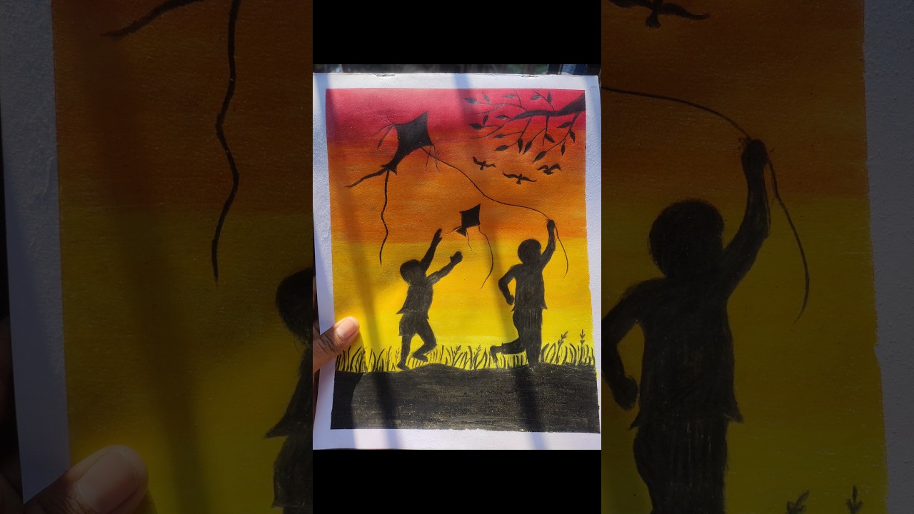Makar Sankranti 🪁 Oil Pastel drawing 🪅❤️✨