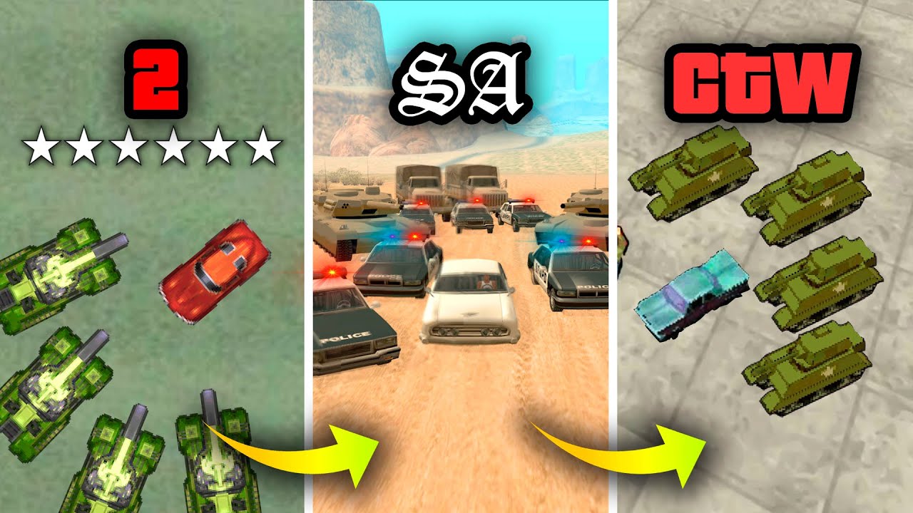 6 STARS WANTED LEVEL In GTA Games (Evolution)