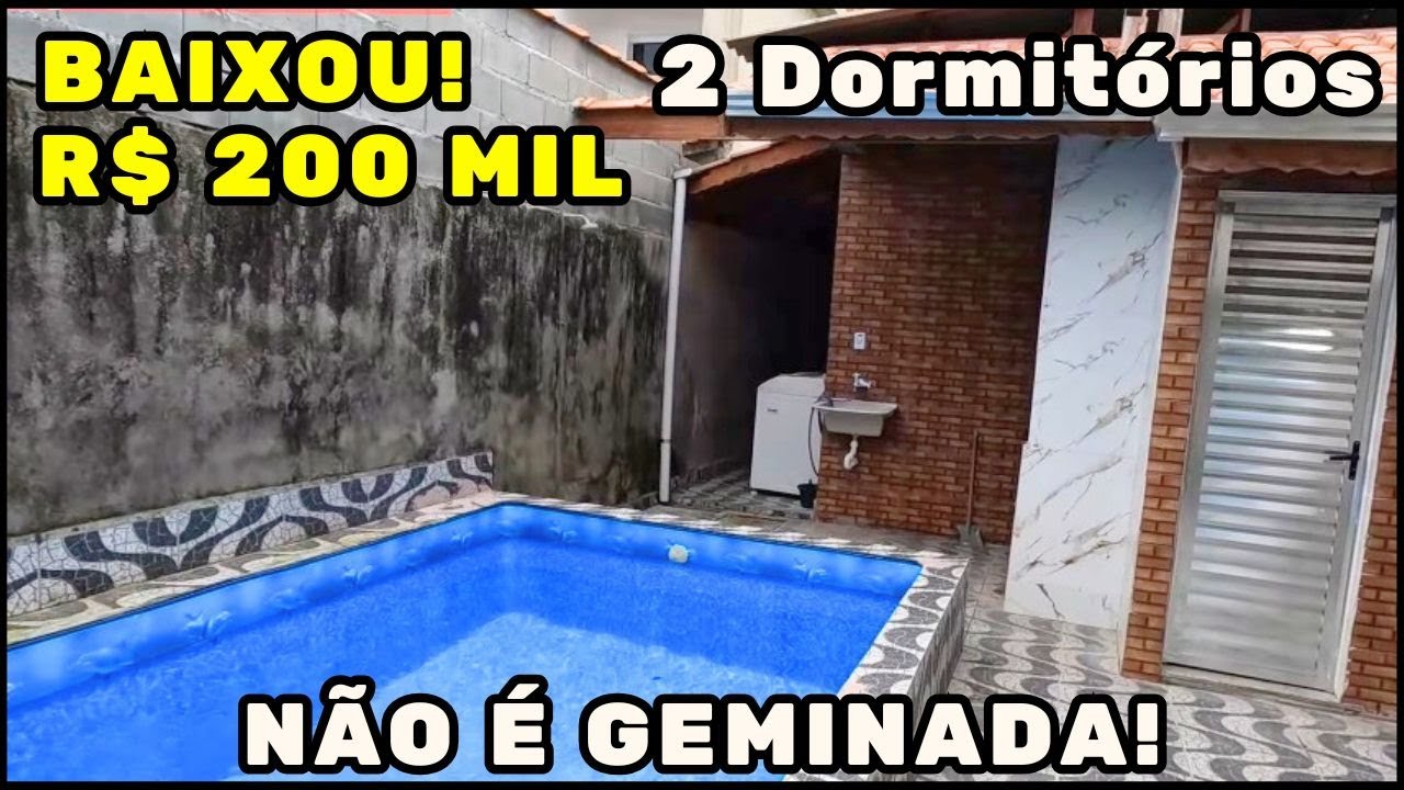 REF 641 | Casa com Piscina BAIXOU para R$ 200 MIL analisa entrada e parcelas em Itanhaém Litoral Sul