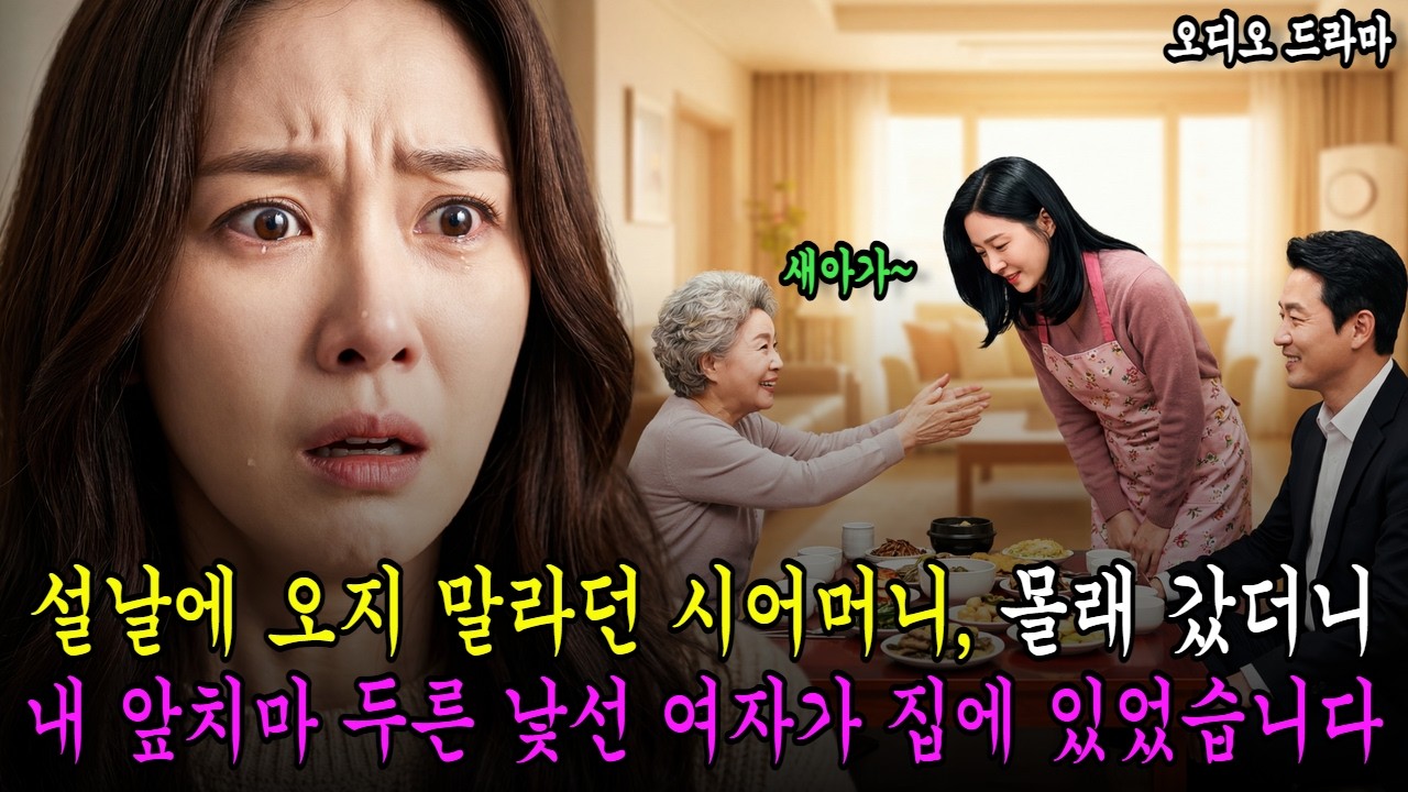 설날에 오지 말라던 시어머니, 몰래 갔더니 내 앞치마 두른 낯선 여자가 집에 있었습니다 [ 오디오드라마 가족사연 감동사연 반전사연 며느리사연 막장사연 시니어드라마 ]