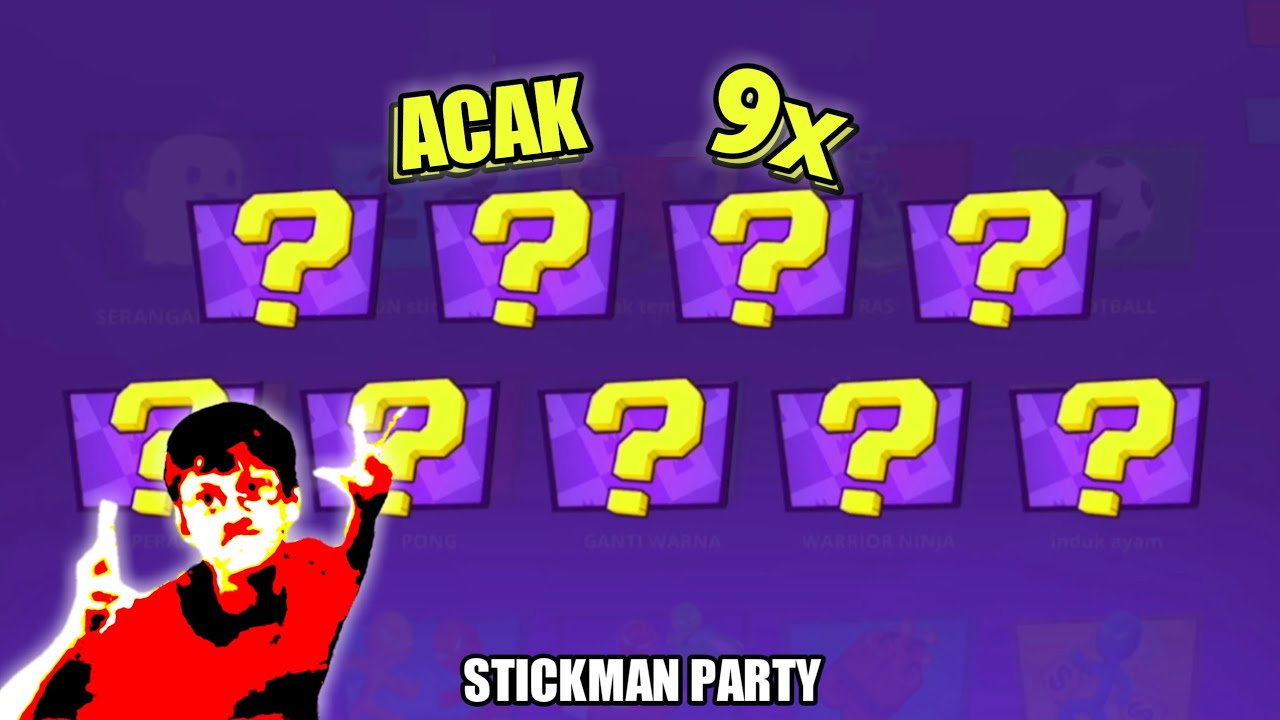 ACAK 9 KALI !!! Stickman Party