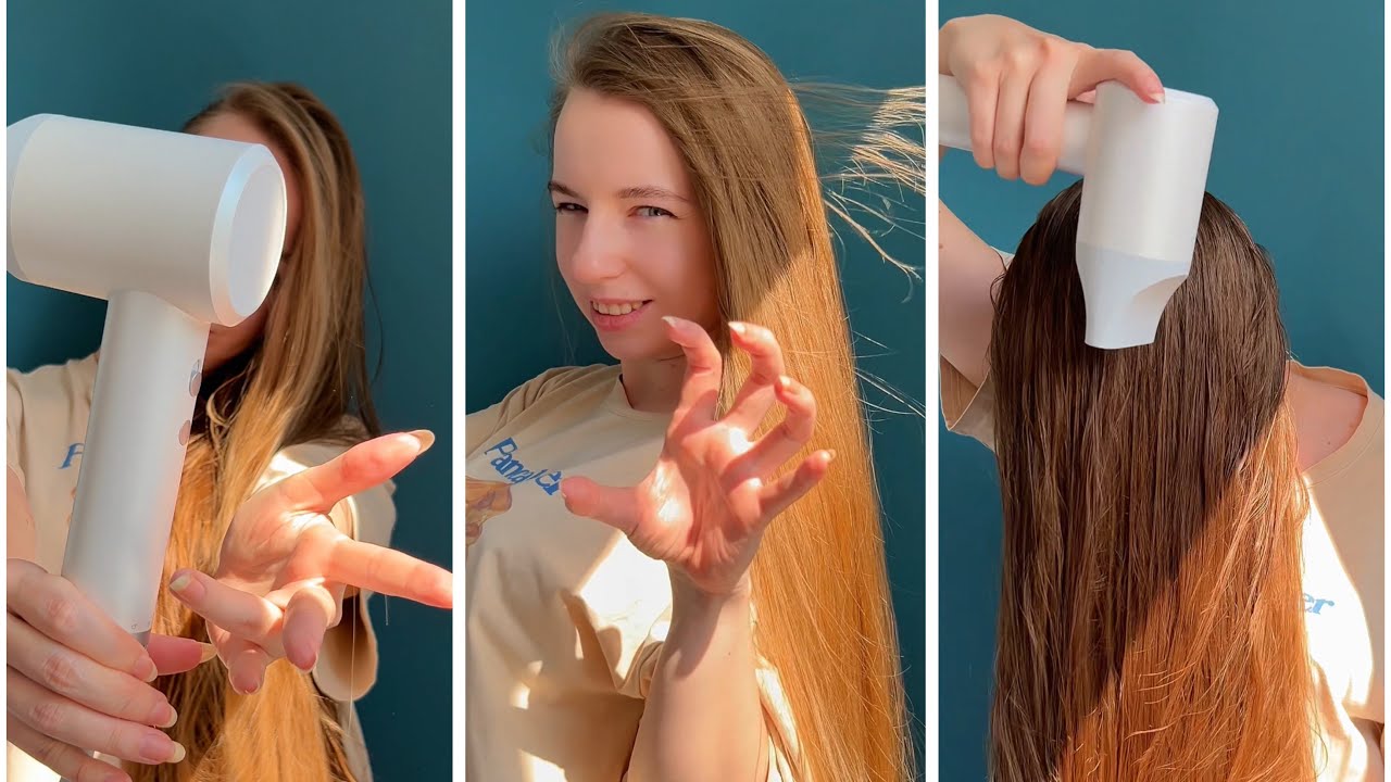 Drying super long hair with a hair dryer 💖 Olesya Real Rapunzel 