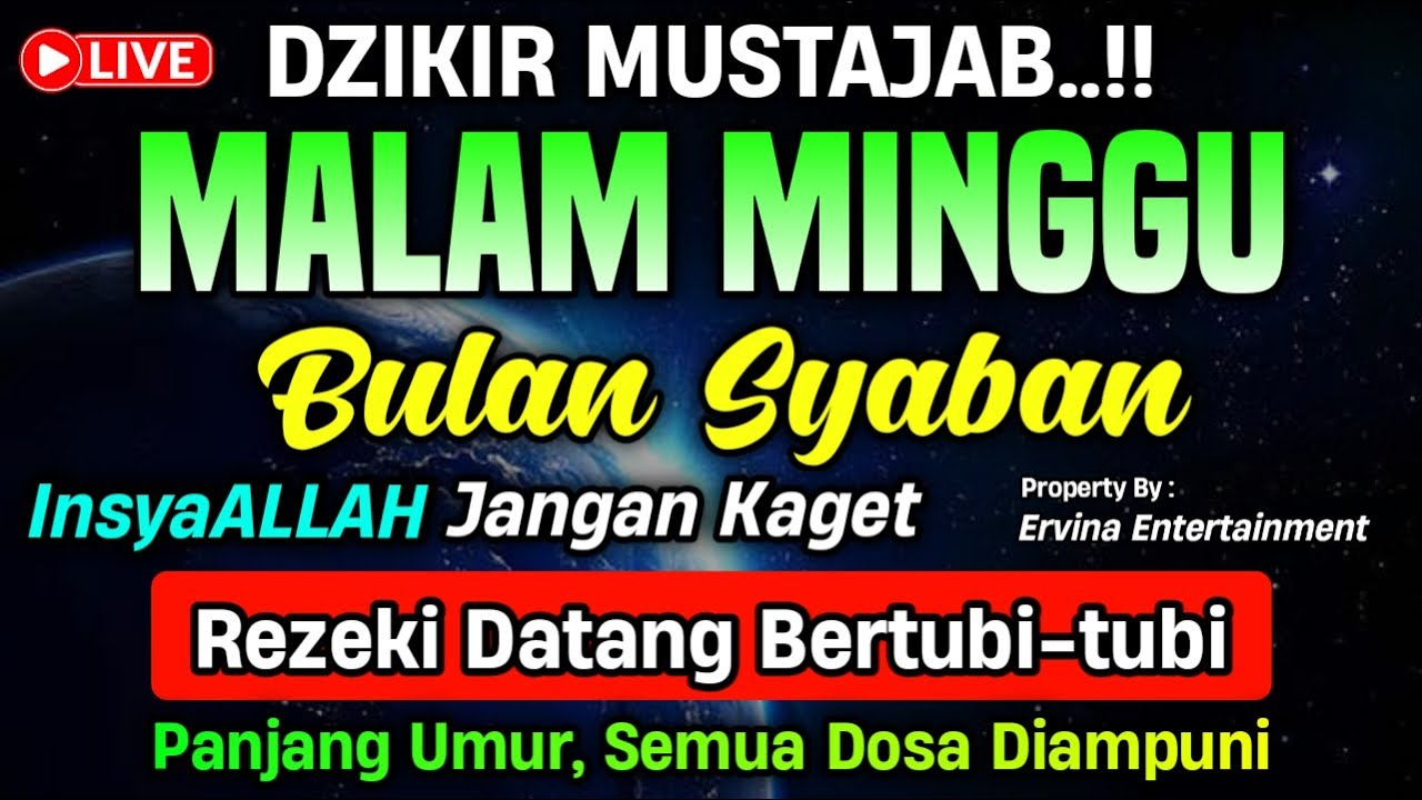 DZIKIR MALAM MINGGU MUSTAJAB.! Pengampunan Dosa, insyaAllah Rezekimu Mengalir Deras | DZIKIR MALAM