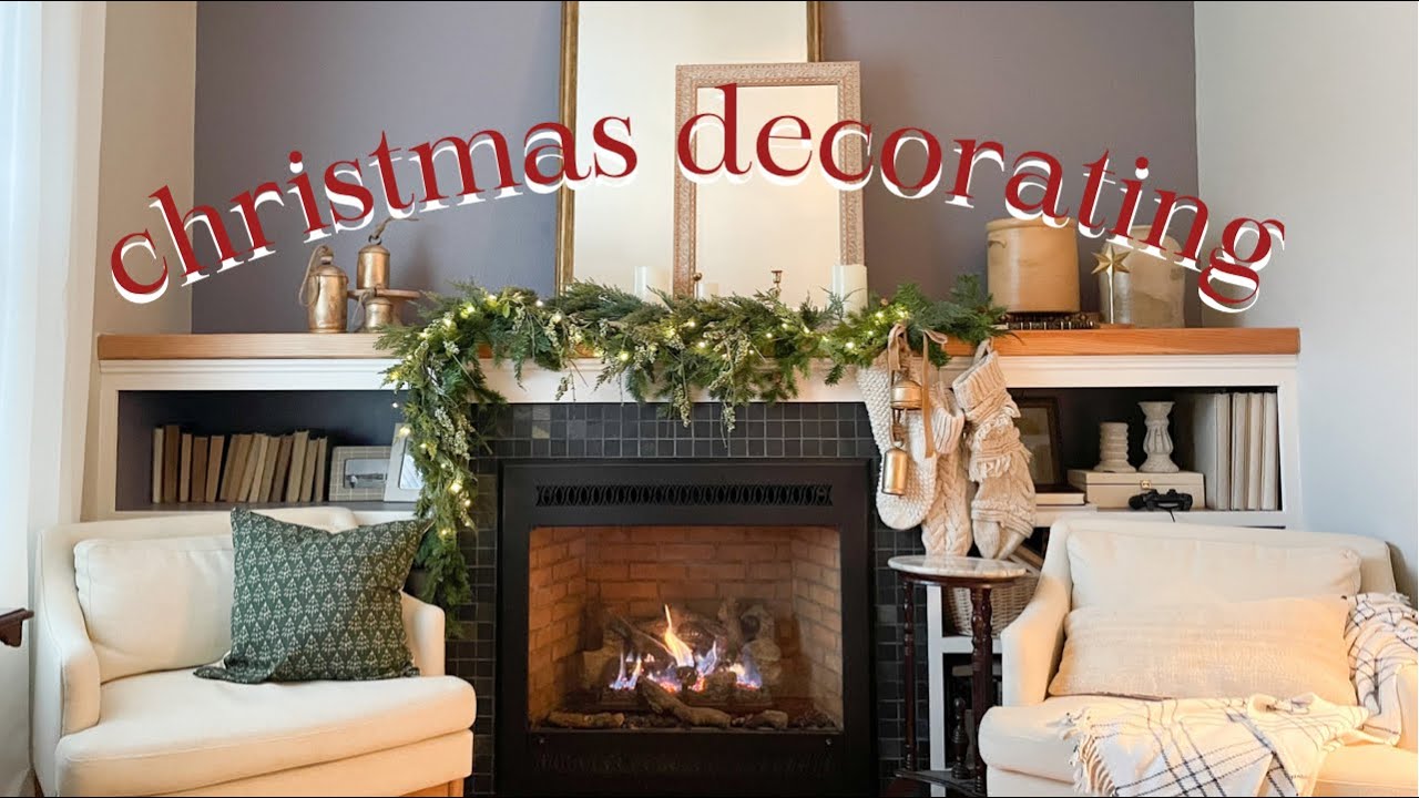 DECORATING FOR CHRISTMAS | mantle decor & hot cocoa bar
