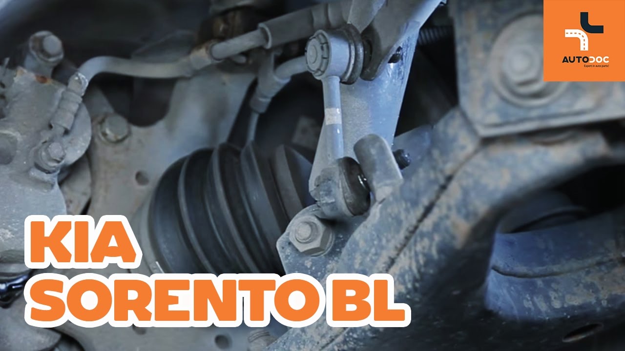 How to change front anti roll bar link on KIA SORENTO BL TUTORIAL | AUTODOC