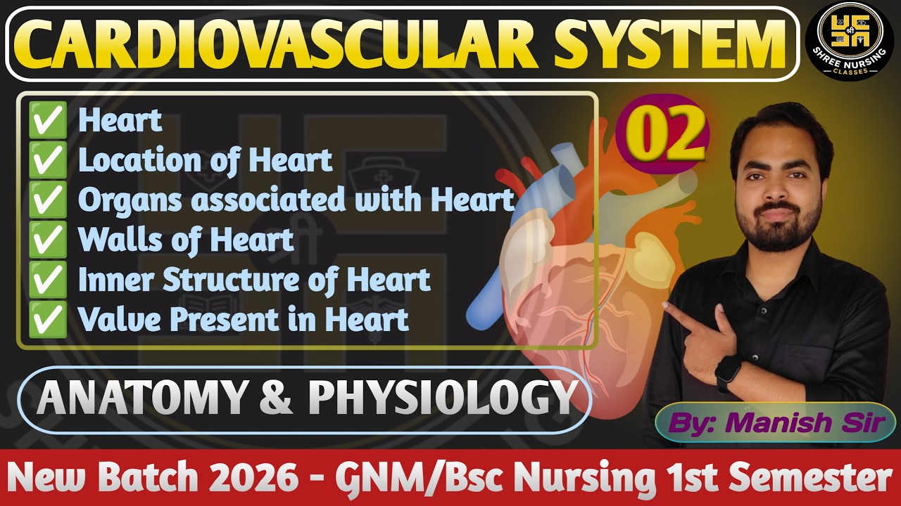 Part- 02 l Cardiovascular System | Heart Anatomy, Walls, Valves | GNM/BSc Nursing 1st Semester | SNC