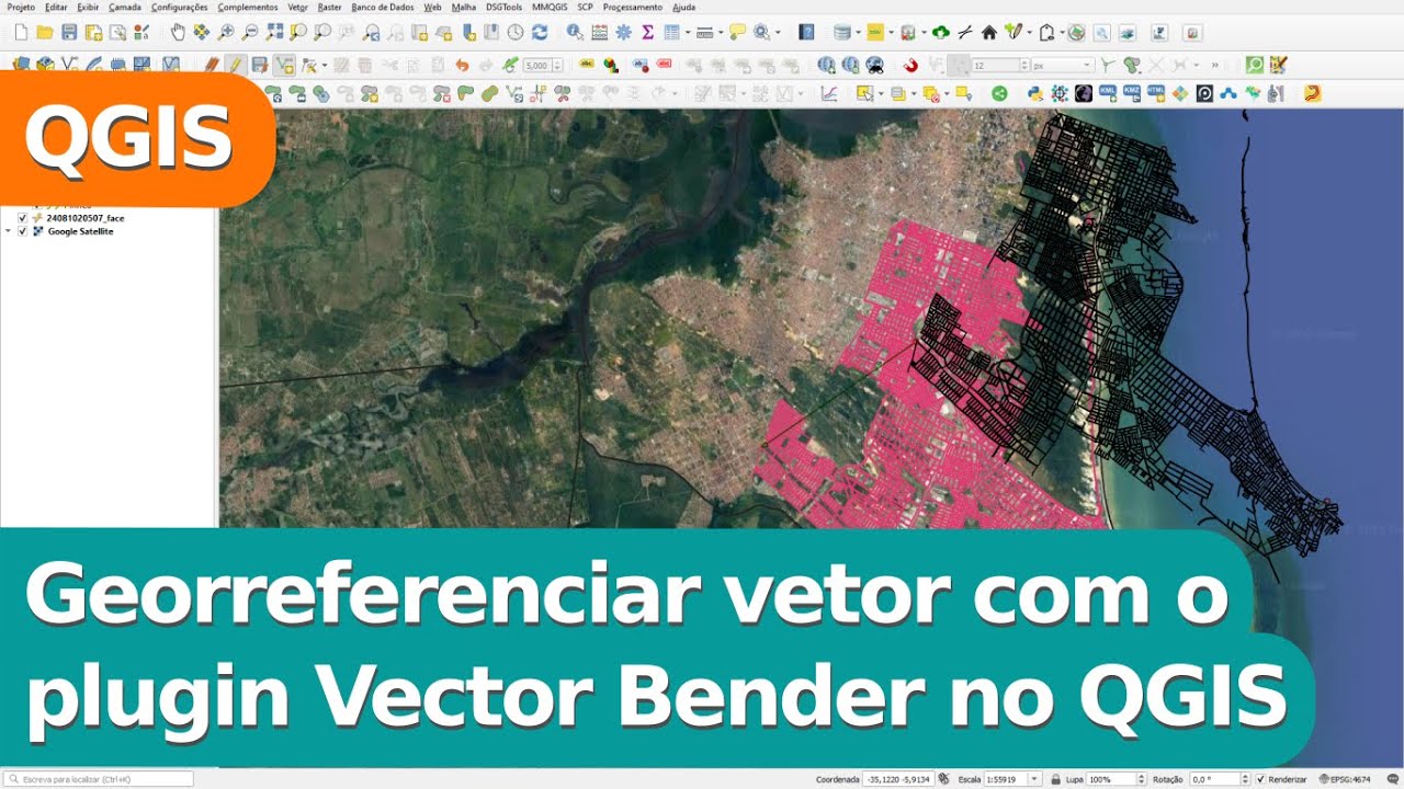 Georreferenciar vetor/shapefile com o plugin Vector Bender no QGIS