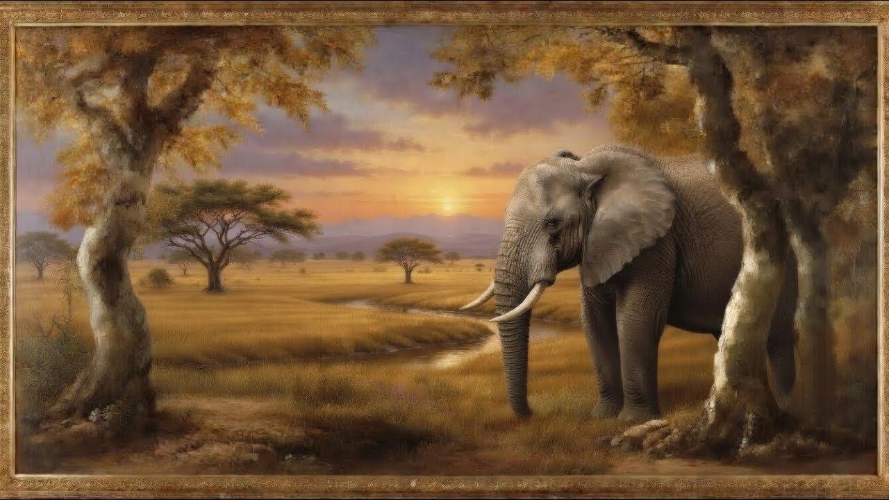 Framed TV Art Painting | 6 HOURS I ELEPHANT