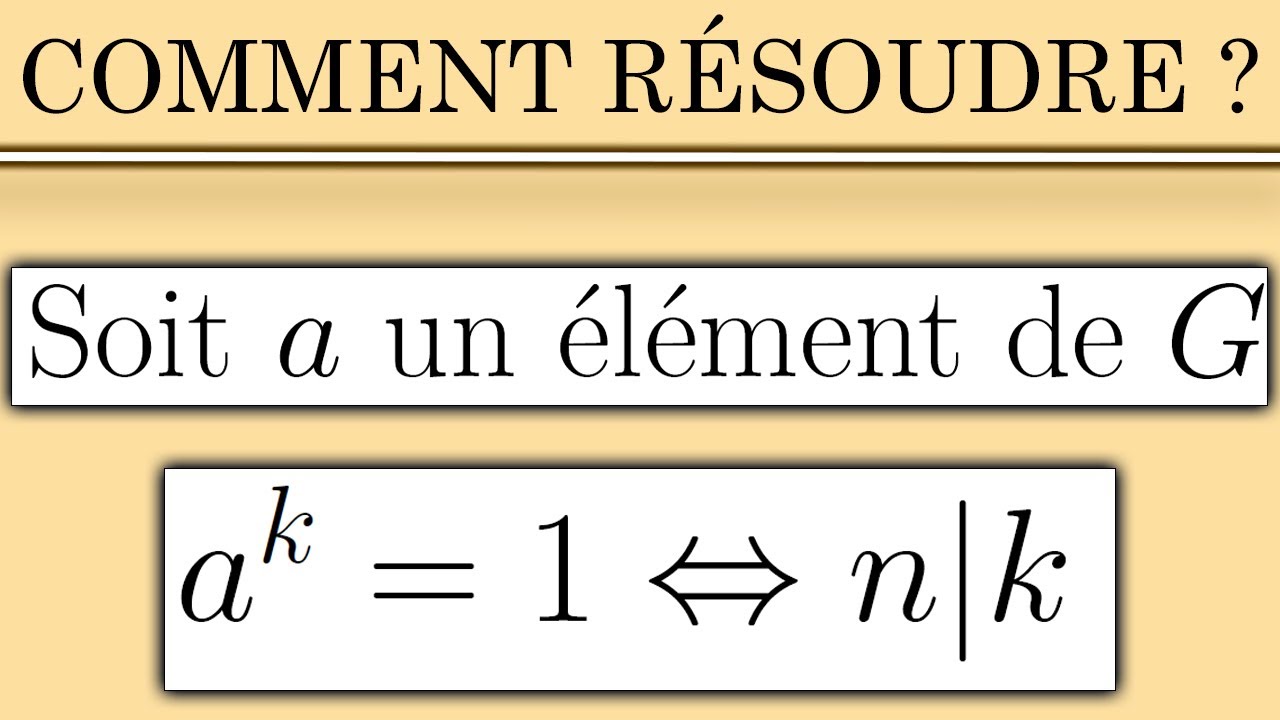 UN EXERCICE SUR LES GROUPES QUE TU DOIS SAVOIR RÉSOUDRE