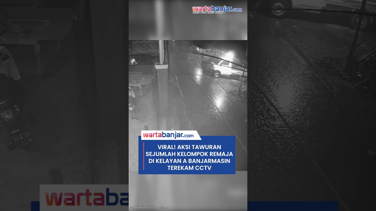 VIRAL! Aksi Tawuran Sejumlah Kelompok Remaja di Kelayan A Banjarmasin Terekam CCTV