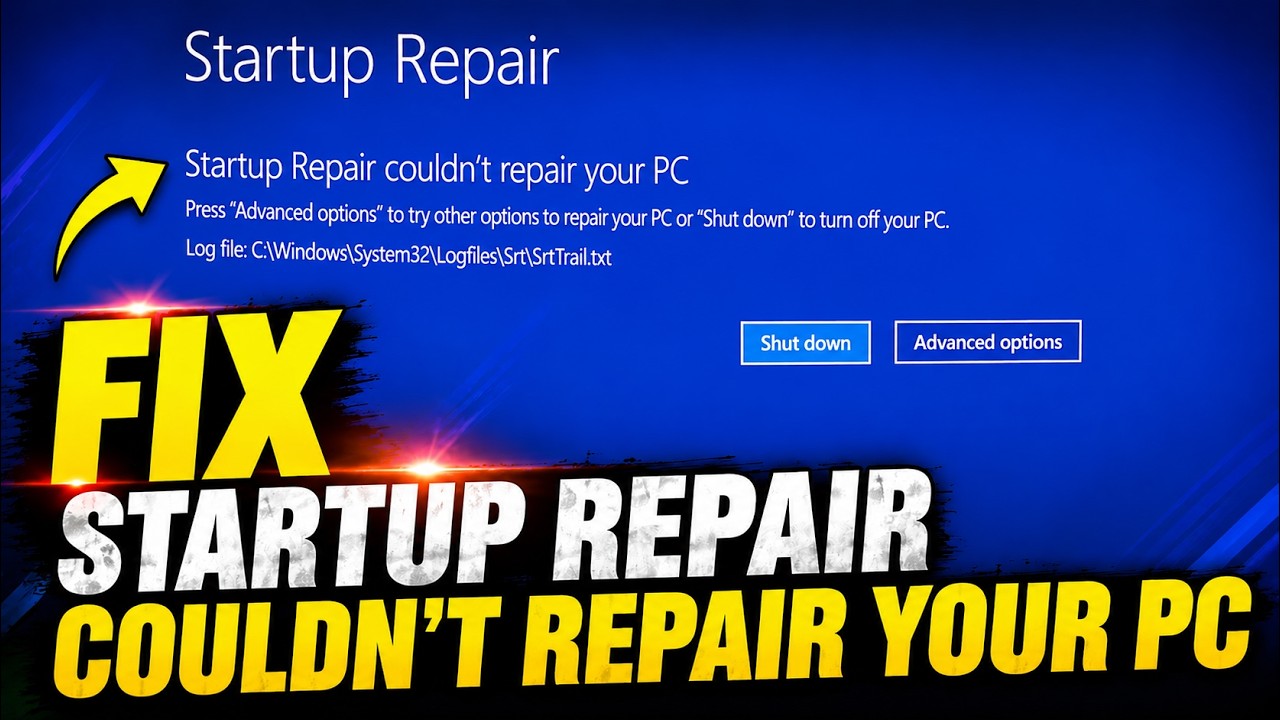 How to Fix Startup Repair Couldn't Repair Your PC in Windows 11 (100% Working)