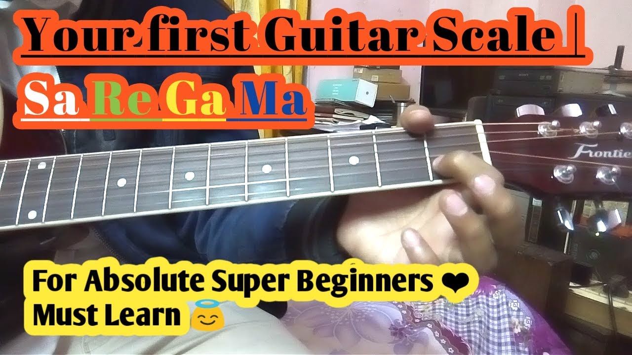 The Most Easiest Guitar Scale (Saregama) Lesson in Hindi For Super Beginners Must Know
