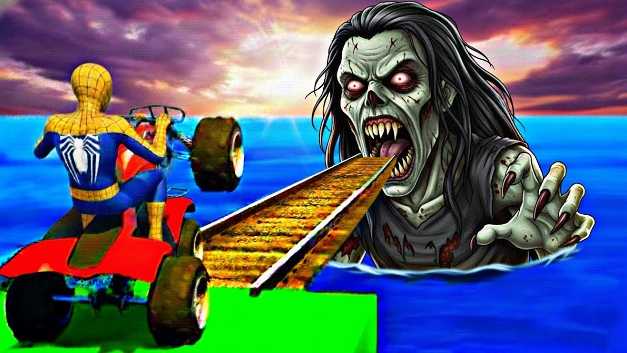 All Superheroes on Spider Bridge vs Spider-Man | GTA V