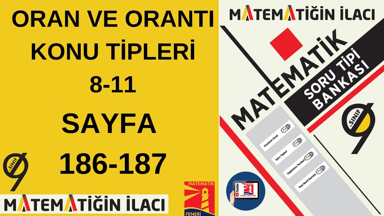ACİL YAYINLARI 9. SINIF MATEMATİĞİN İLACI SORU TİPİ BANKASI(Oran ve Orantı Konu Tipleri 8-11)