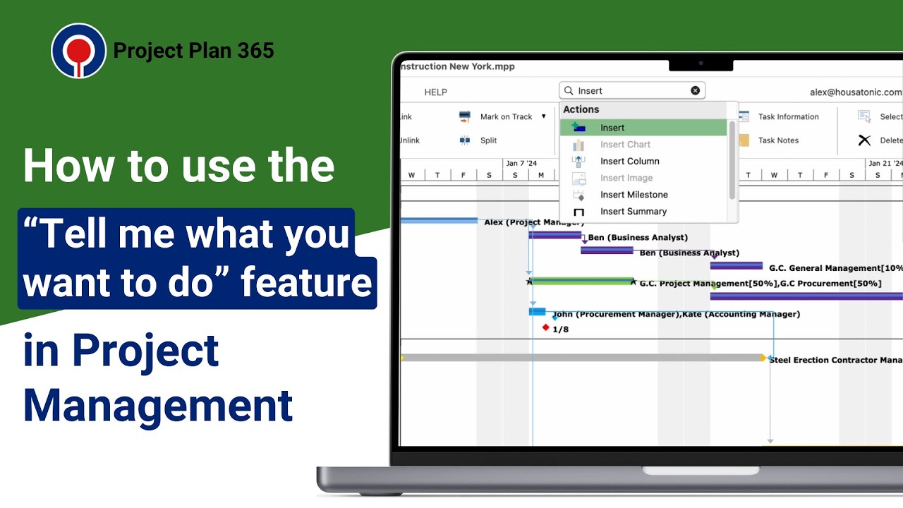 How to use Tell Me Control in Project Management | Project Plan 365