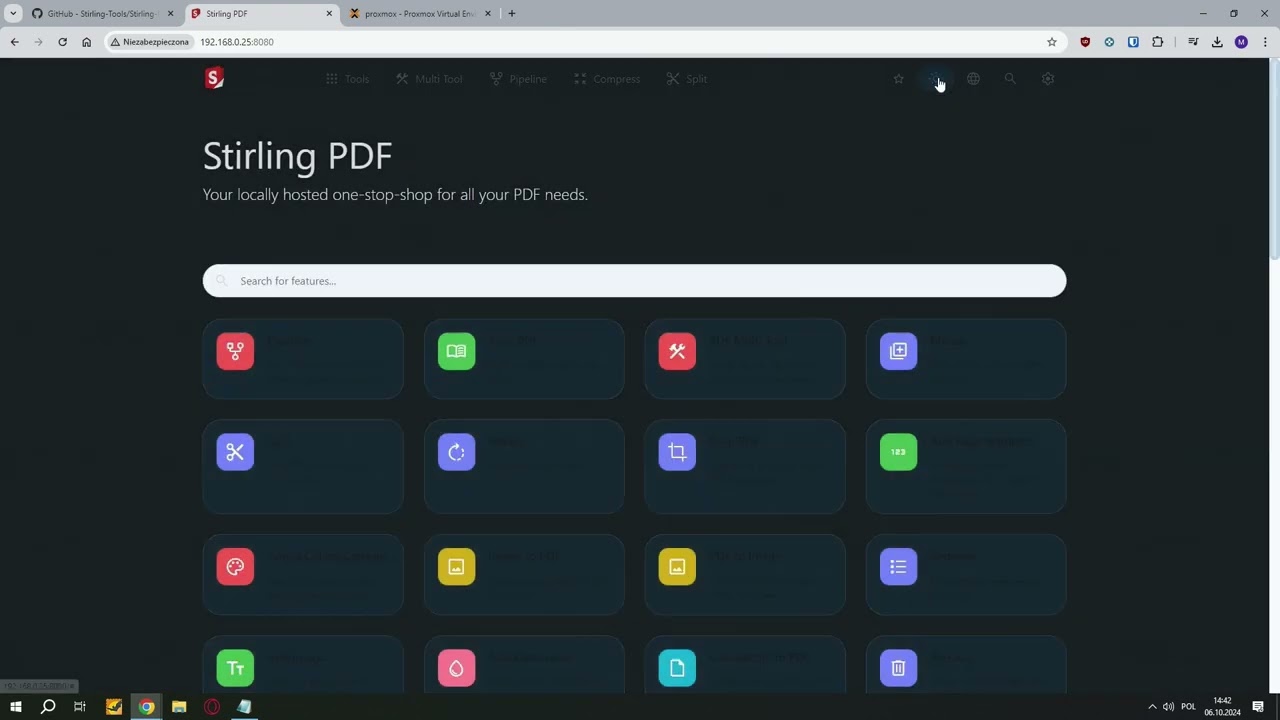 Najlepsze narzędzie PDF - Stirling-PDF Instalacja na Proxmox