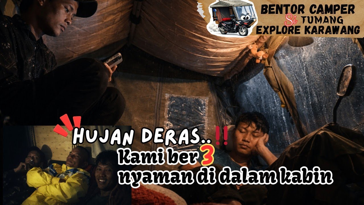 Berteduh di Bentor Camper Saat Hujan Deras 🌧️ | Suasana Syahdu & Hangat di Dalam
