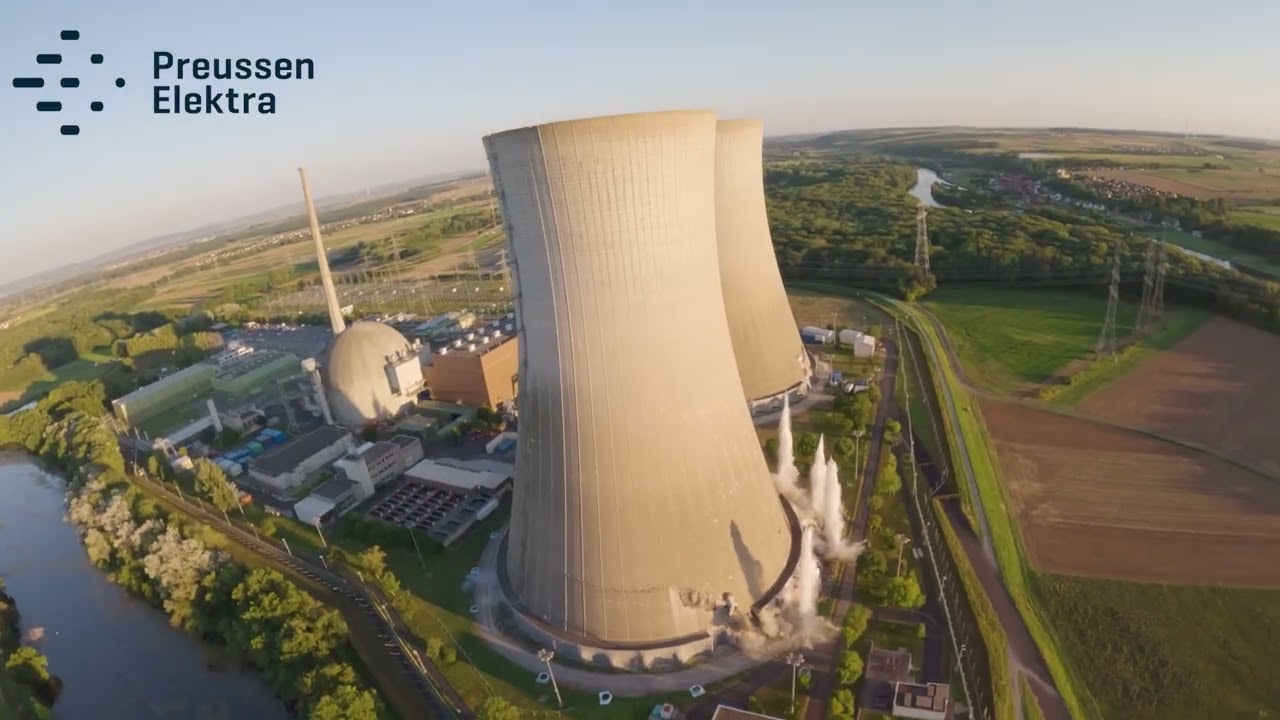 Preussen Elektra Sprengung der Kühltürme Grafenrheinfeld in 2024