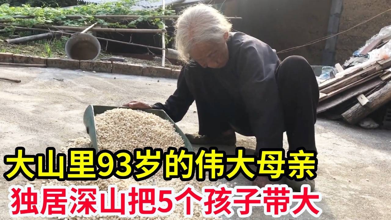 大山里93岁的伟大母亲，独居深山把5个孩子带大，现在还照顾60多岁小儿子！【山农乐哥】