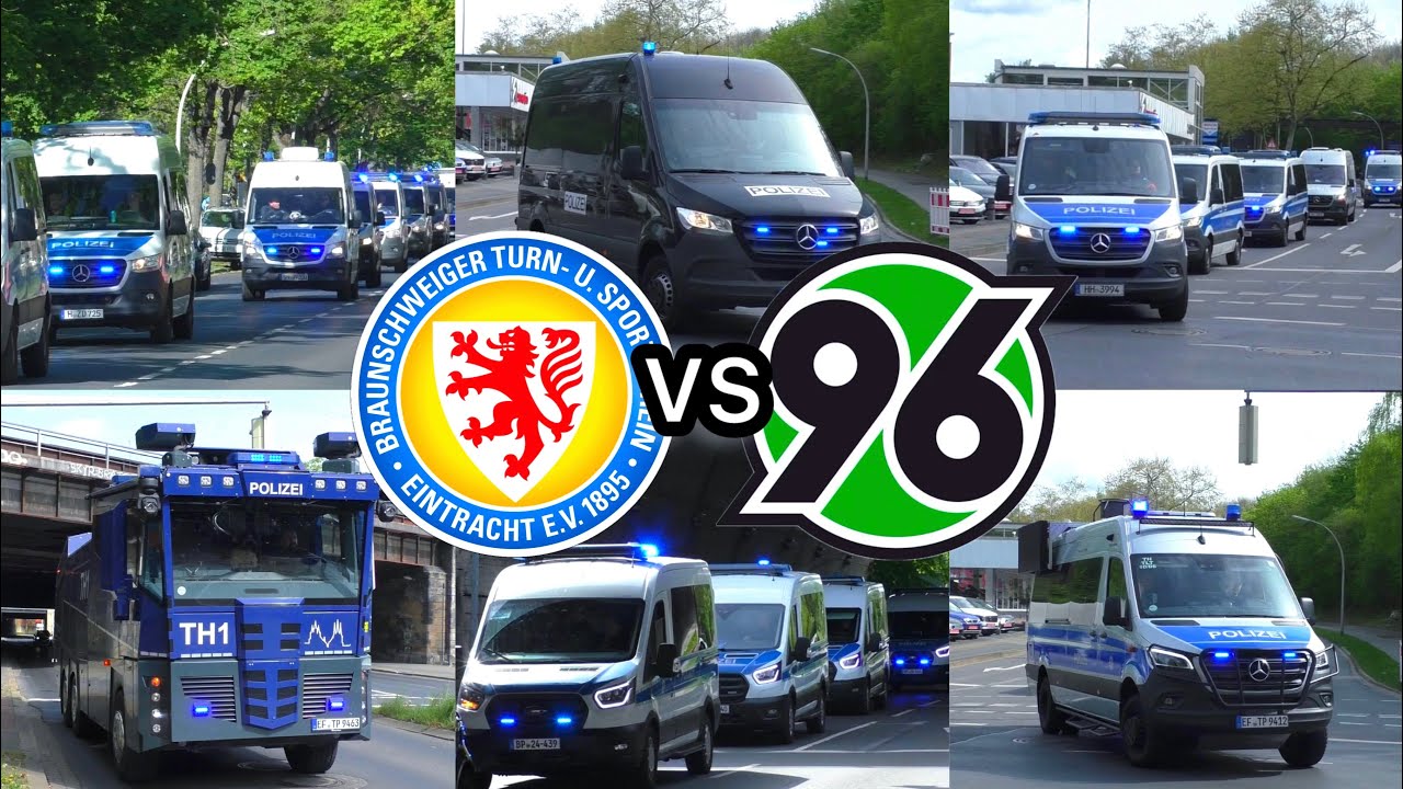 [Ausnahmezustand in Braunschweig] POLIZEI GROSSEINSATZ Eintracht Braunschweig gegen Hannover 96