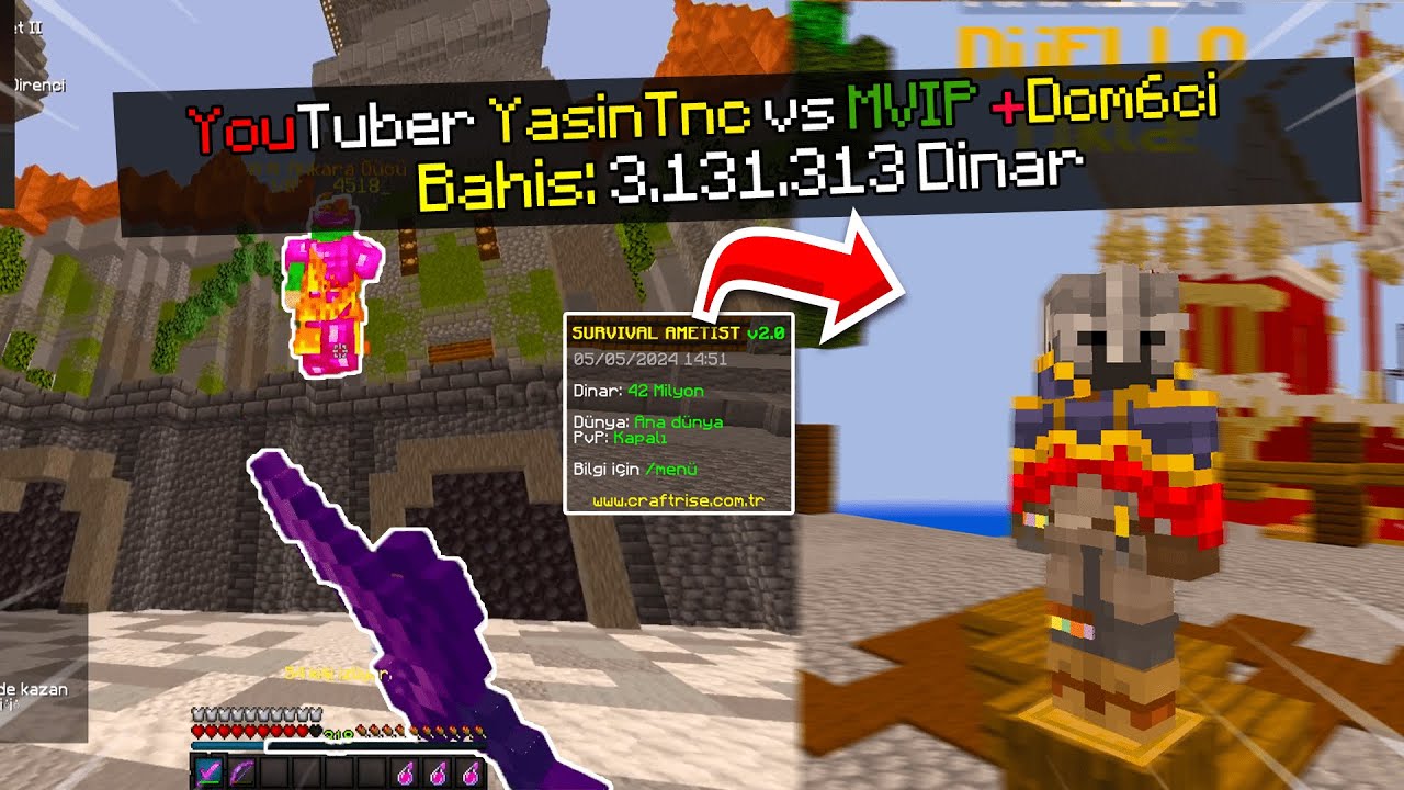 1 YIL SONRA MİLYONLUK DÜELLO ATMAK! Survival Ametist -minecraft craftrise