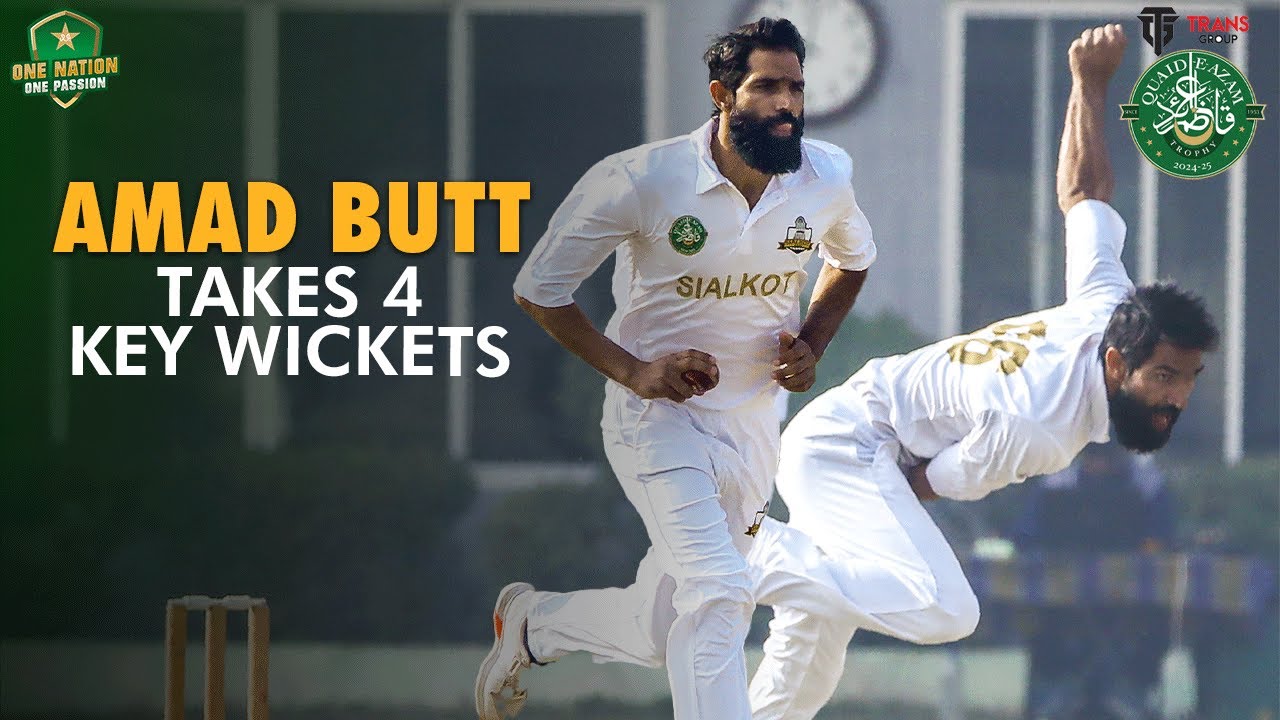 Sialkot Captain Amad Butt Takes 4 Wickets | Sialkot vs Peshawar | Quaid-e-Azam Trophy Final | PCB