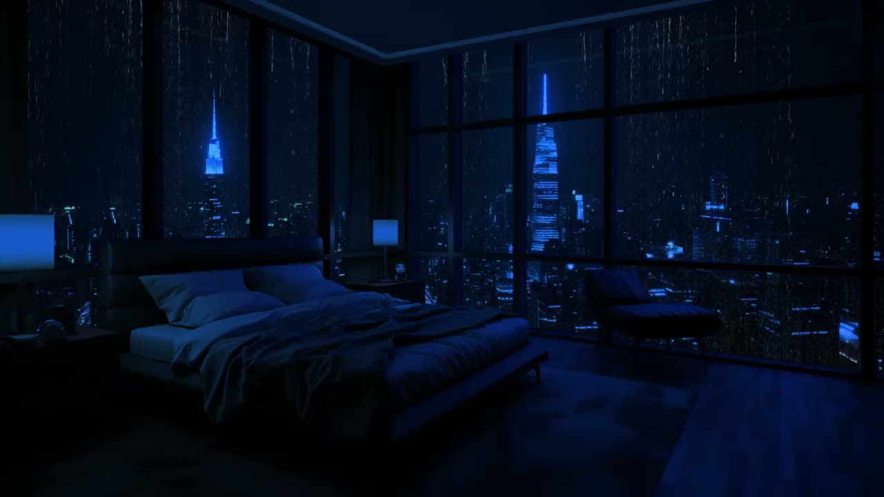 Fall Asleep Instantly: Rainy City Night Sounds with Rain on the Window