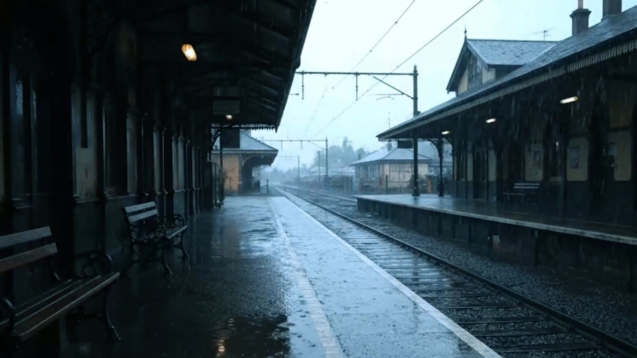 Relax Vibes On Old Train Station | Rain Drop Sounds