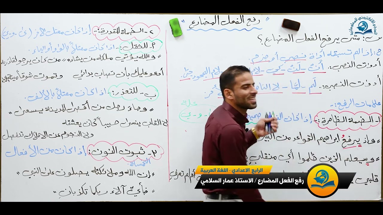 مادة اللغة العربية للصف الرابع الاعدادي : الفعل المضارع