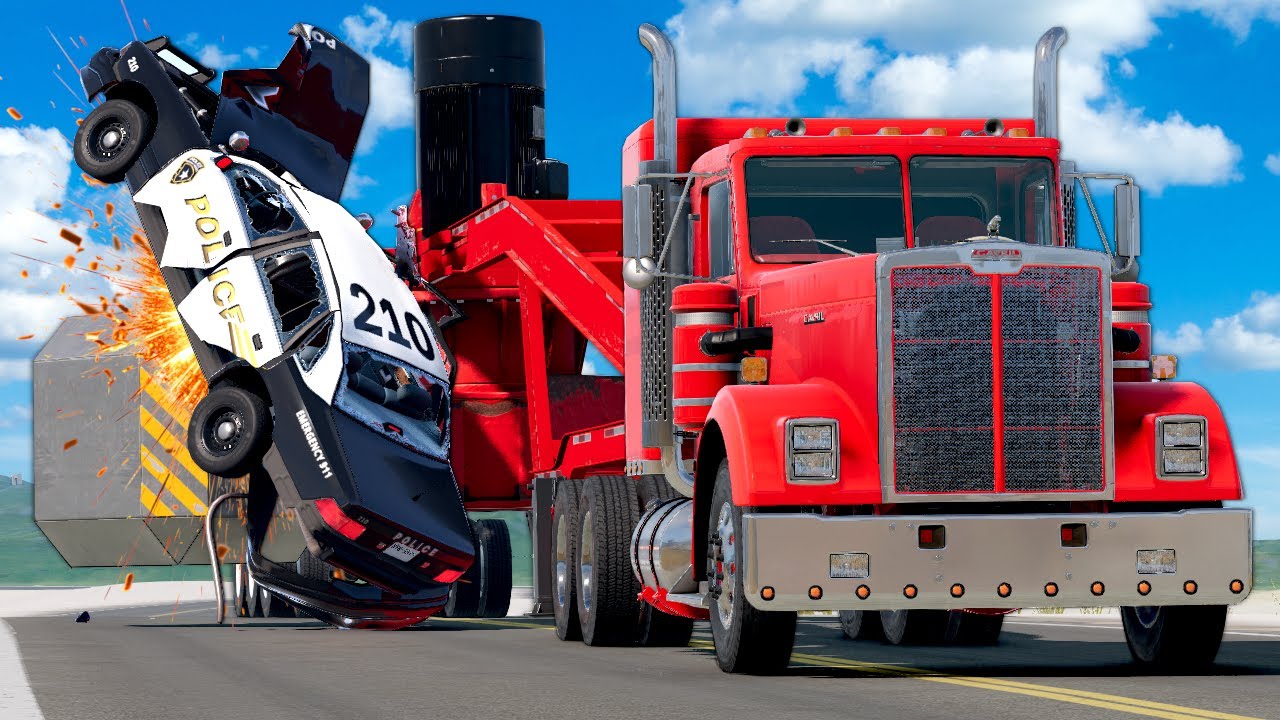 POLICE CHASE HAMMER TRUCK! (BeamNG)